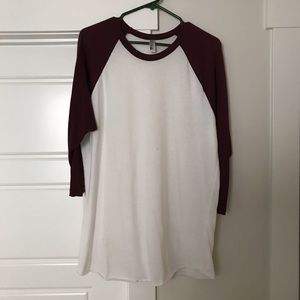 American apparel baseball T-shirt